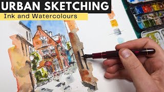 How To Paint The Perfect Urban Sketch - Slower Ink And Watercolour Tutorial For Beginners