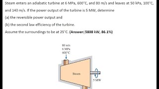 Thermodynamics Mech3001 - Week 7 - Problem 6 (8.55)