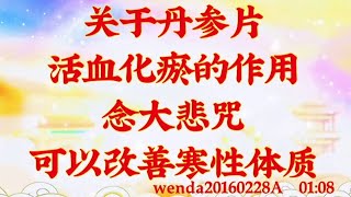 卢台长开示：关于丹参片活血化瘀的作用；念大悲咒可以改善寒性体质wenda20160228A  01:08