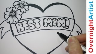 Draw Best Mom - How To Draw Best Mom -Graffiti Bubble letters - Mothers Day, Birthday,