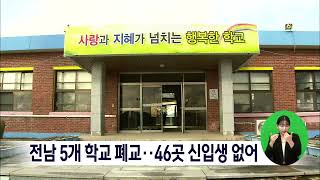 전남 5개학교 폐교..46곳 신입생 없어[목포MBC 뉴스데스크]