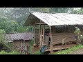 extreme super heavy rain potential for flooding and terrible lightning in rural indonesia l asmr