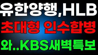 HLB,유한양행 오전5시 KBS새벽특보 인수합병 임원진 전원 동의! 그룹사 공시떳네요! 중국-미국제약사 10조 투자확정 난리낫네요!