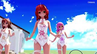 【MMD】らぶ式Rouge・Saya・Cocoで『メランコリック』swim suit ver  sm40885921