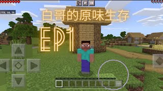 [minecraft 手機版]原味生存EP1-造一個溫馨的家 | 白哥yuanc_oad