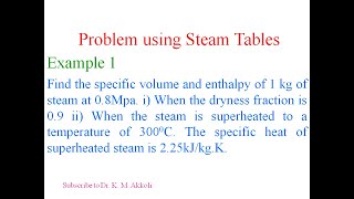 Problems on steam tables
