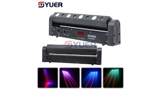 YUER™️ 4 Red Laser + 4x5w LED RGBW Beam Laser Scanner Moving Head Stage Light