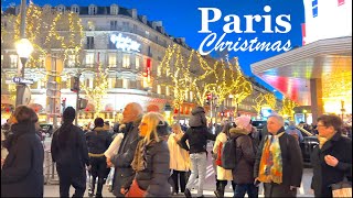 Paris France 🇫🇷 Christmas walking tour in Paris - Paris walk 4K HDR - HDR walk in Paris