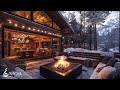 tranquill jazz in cafe lakeside cozy winter coffee shop ambience with smooth jazz u0026 warm firepl...