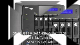 QNAP USB 3.0. SATA 6Gbp/s Up to 3 GB DDRIII RAM 6-Bay Turbo NAS Tower Server TS-659 ProII