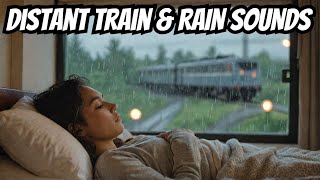 Super Relaxing TRAIN SOUNDS \u0026 Heavy Rain Sounds for Sleeping BLACK SCREEN. Nature ASMR White Noise