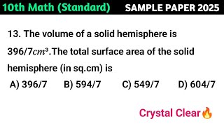 The volume of a solid hemisphere is 396/7𝑐𝑚³.The total surface area of the solid hemisphere