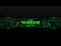 youtube banner template green.psd photoshop