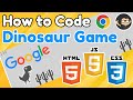How to code Google Chrome Dinosaur Game in JavaScript HTML CSS