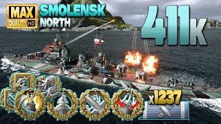 Cruiser Smolensk: Huge 411k on map North - World of Warships