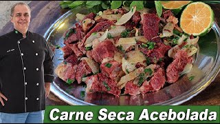 Porção de Carne Seca Acebolada do Chef Taico