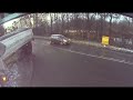 extremely near miss as truck slips off road viralhog