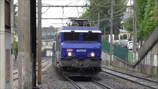 BB7600 et VB2N : Arrivée à la gare de Bellevue sur la ligne N du Transilien