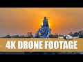 Lord Shiva Statue - Haridwar, Uttarakhand | Free Drone Footage | Copyright Free Stock Video