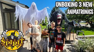 Unboxing 3 New Spirit Halloween Animatronics! Death Stalker, Gourdo, \u0026 Howling Spirit