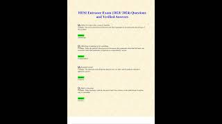 HESI Entrance Exam 2023 2024 Questions and Verified Answers