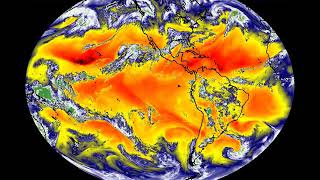 GOES-16 and GOES-17 Water Vapor Mollweide Projection