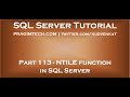 NTILE function in SQL Server