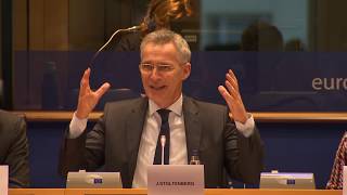 NATO Secretary General Jens Stoltenberg addresses the European Parliament for #Security and #Defence