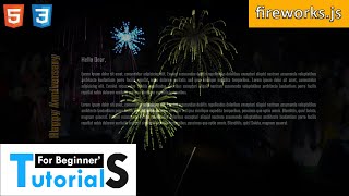 Fireworks using HTML CSS & JQUERY | fireworks.js | Tutorial For Beginner's