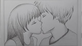 How to draw couple with in love - step by step / Boy & Girl Pencil Sketch