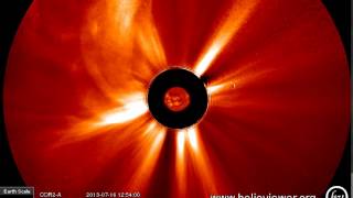 Bigger,Largest Flare,July16:::AIA 304, COR2-A  (2013-07-15 17:19: