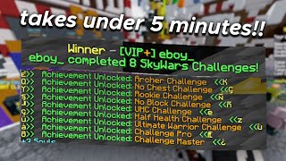 how to do ALL hypixel skywars challenges at once