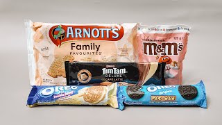 [ASMR] Snacks From Australia (pt.2) | Arnott | M\u0026M | TimTam | Oreo