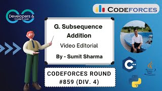 G. Subsequence Addition | Codeforces Round 859 (Div. 4) | Codeforces | DCC NIT-A