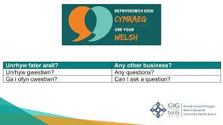 UNRHYW FATER ARALL / ANY OTHER BUSINESS - Geirfa Cyfarfodydd / Vocabulary for Meetings