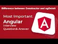 Part-6: Difference between Constructor and ngOnInit | Angular interview questions