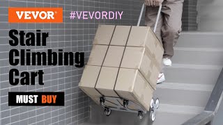 VEVOR Stair Climbing Cart, 220 lbs Capacity with 10 Wheels for Shopping, Moving, Office Use