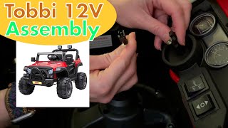 Assembly of 12v Tobbi Remote Control Kids Ride On Truck, Red