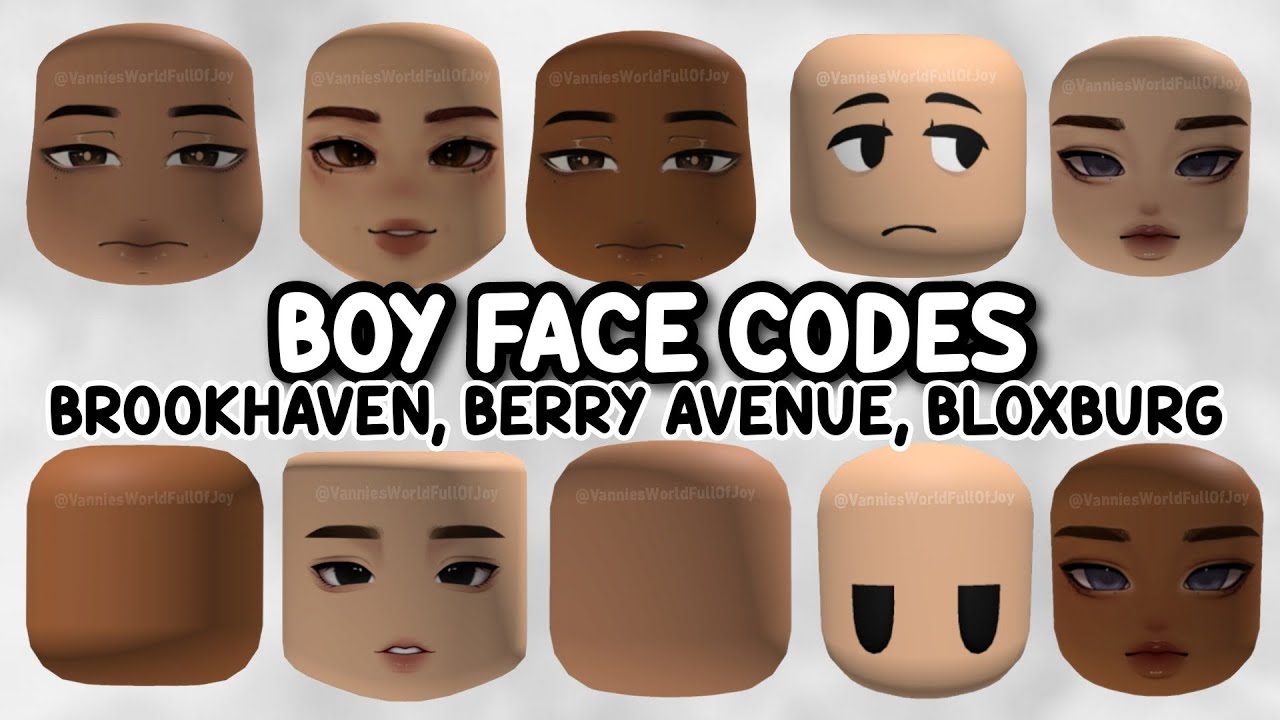 BOY FACE ID CODES FOR BROOKHAVEN 🏡RP, BERRY AVENUE, BLOXBURG & ALL ...