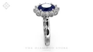 FET27 - Sapphire 2.30ct And Diamond 1.00ct 18K White Gold Ring