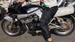 SUZUKI GSX1100S カタナ エンジン始動動画 カスタム車　ＵＳ ヨシムラ　極太マフラー　サウンド