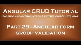 Angular form group validation