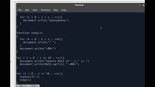 JavaScript Program to show Square Roots and Christmas Tree.