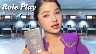 ASMR Air Hostess Roleplay ✈️✨(check-in , fight attendant)