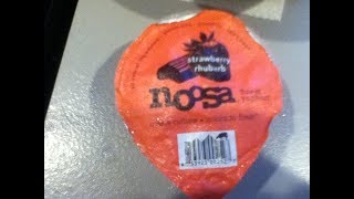 Noosa Strawberry Rhubarb Yoghurt With Breakfast