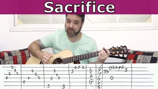Fingerstyle Tutorial: Sacrifice (E. John - Full Arrangement)  |  Guitar Lesson w/ TAB