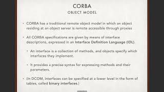 Distributed Systems - Distributed Object Based Systems