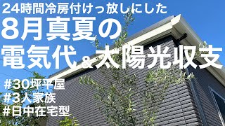 【光熱費】24時間冷房付けっ放しにした8月真夏の電気代│太陽光│蓄電池│一条工務店│平屋