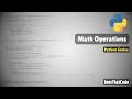 Python - Math Operations