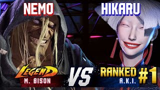 SF6 ▰ NEMO (M.Bison) vs HIKARU (#1 Ranked A.K.I.) ▰ High Level Gameplay